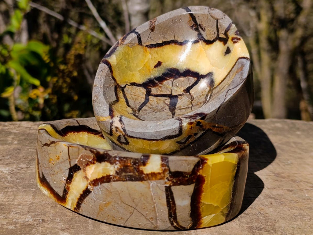 Polished Septerye Bowls x 2 From Mahajanga, Madagascar - Toprock Gemstones and Minerals 