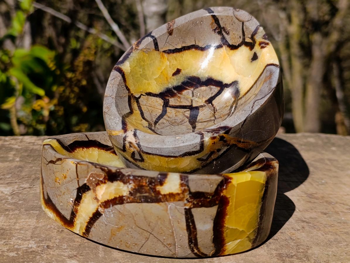 Polished Septerye Bowls x 2 From Mahajanga, Madagascar - Toprock Gemstones and Minerals 