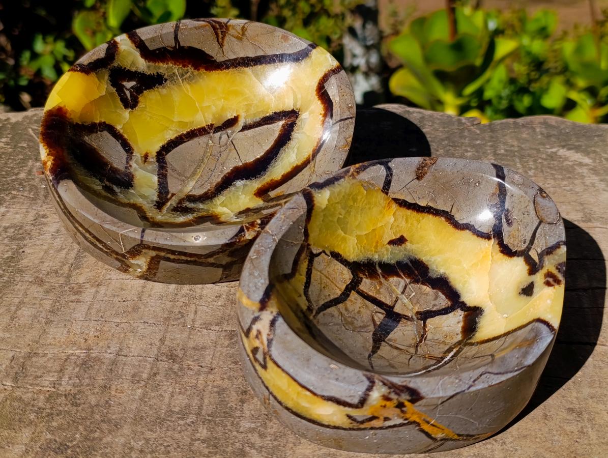 Polished Septerye Bowls x 2 From Mahajanga, Madagascar - Toprock Gemstones and Minerals 