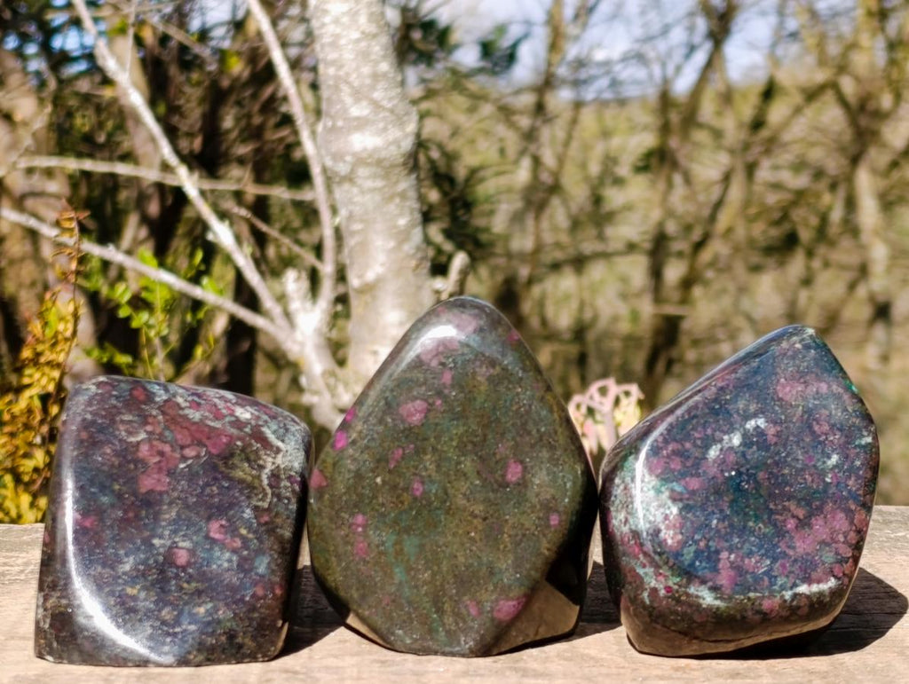 Polished Chrome Verdite Gemstone Standing Display Pieces and Free Forms x 12 From Zimbabwe - Toprock Gemstones and Minerals 