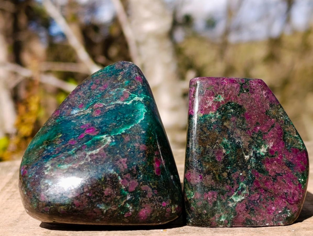 Polished Chrome Verdite Gemstone Standing Display Pieces and Free Forms x 12 From Zimbabwe - Toprock Gemstones and Minerals 