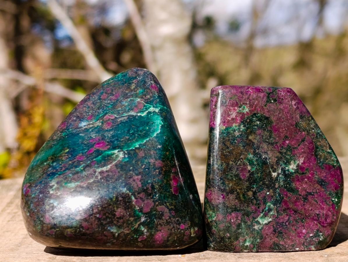 Polished Chrome Verdite Gemstone Standing Display Pieces and Free Forms x 12 From Zimbabwe - Toprock Gemstones and Minerals 