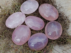 Polished Gemmy Rose Quartz Palm Stones x 24 From Madagascar - Toprock Gemstones and Minerals 
