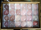 Polished Gemmy Rose Quartz Palm Stones x 24 From Madagascar - Toprock Gemstones and Minerals 