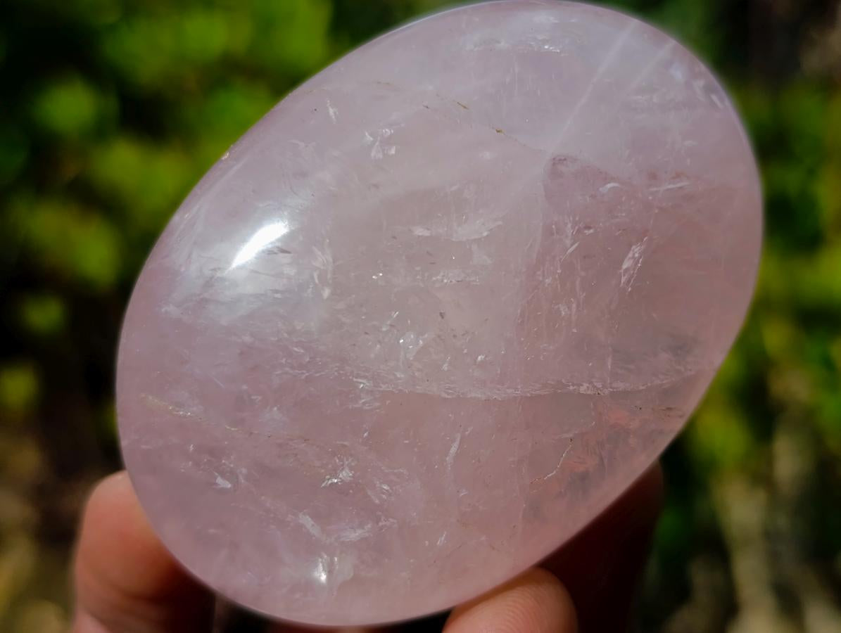 Polished Gemmy Rose Quartz Palm Stones x 24 From Madagascar - Toprock Gemstones and Minerals 