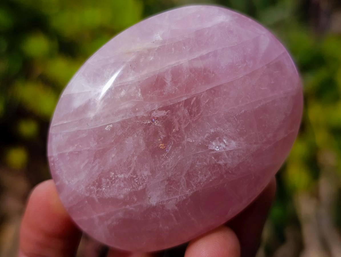 Polished Gemmy Rose Quartz Palm Stones x 24 From Madagascar - Toprock Gemstones and Minerals 