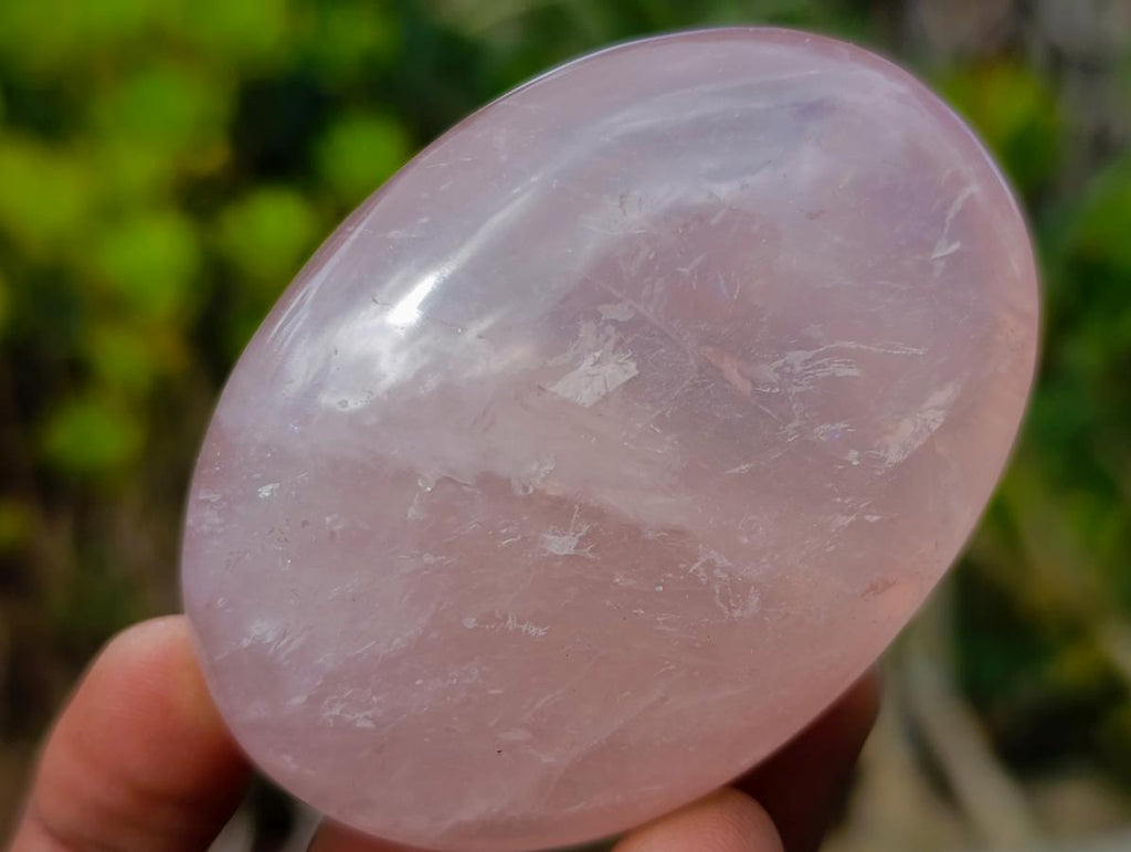 Polished Gemmy Rose Quartz Palm Stones x 24 From Madagascar - Toprock Gemstones and Minerals 