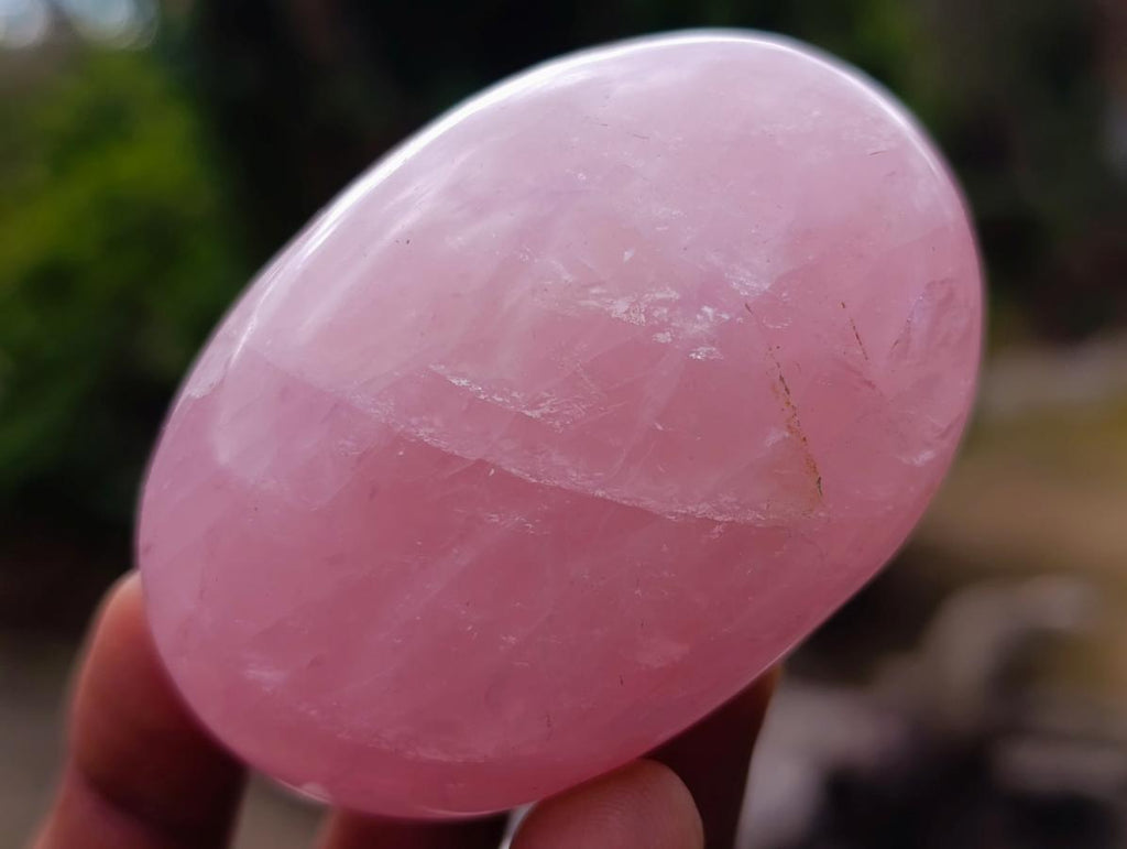 Polished Gemmy Rose Quartz Palm Stones x 24 From Madagascar - Toprock Gemstones and Minerals 