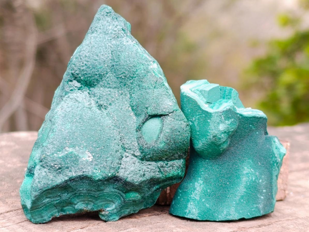Natural Botryoidal Malachite Specimens x 12 From Congo - Toprock Gemstones and Minerals 