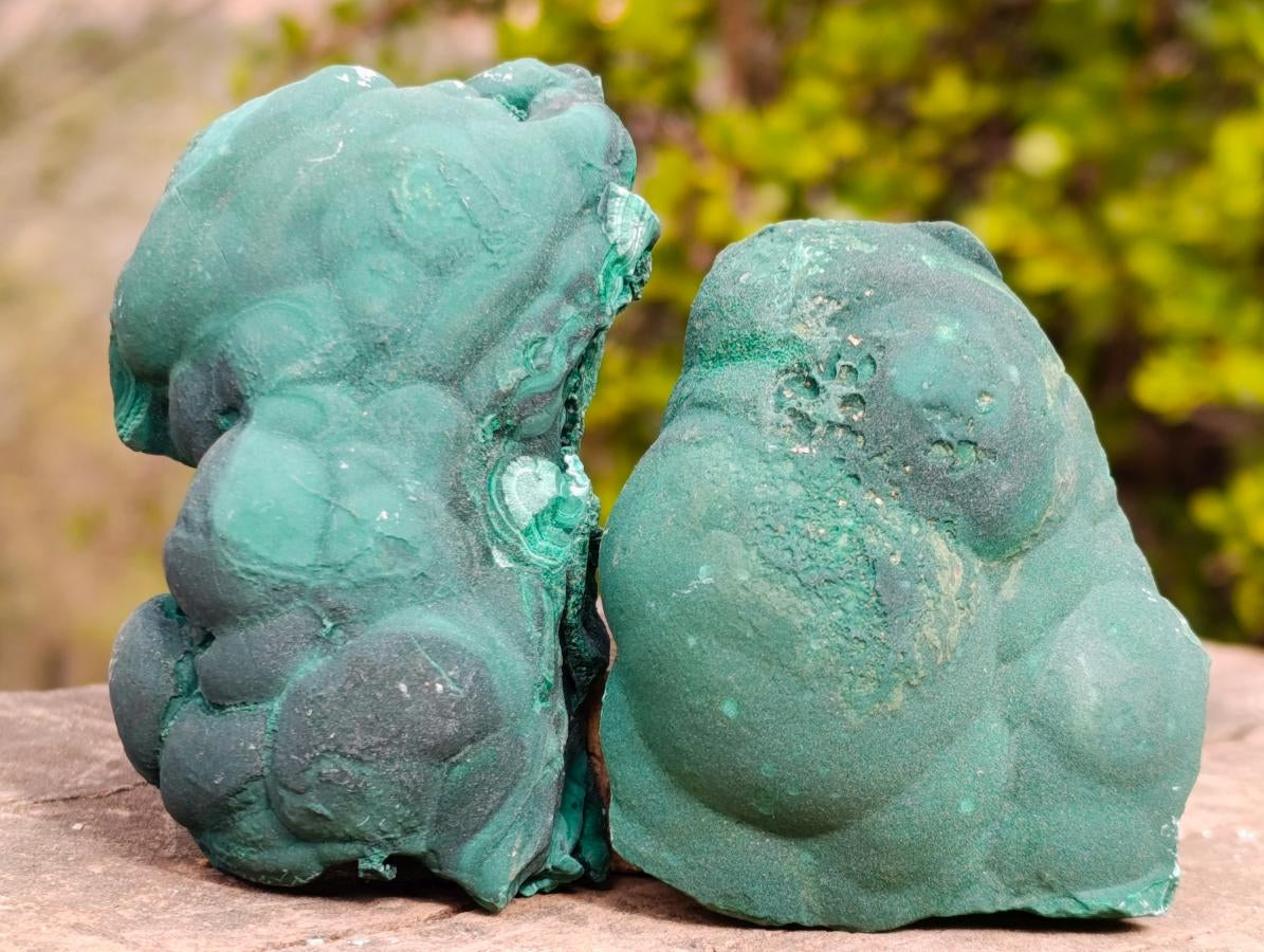 Natural Botryoidal Malachite Specimens x 12 From Congo - Toprock Gemstones and Minerals 
