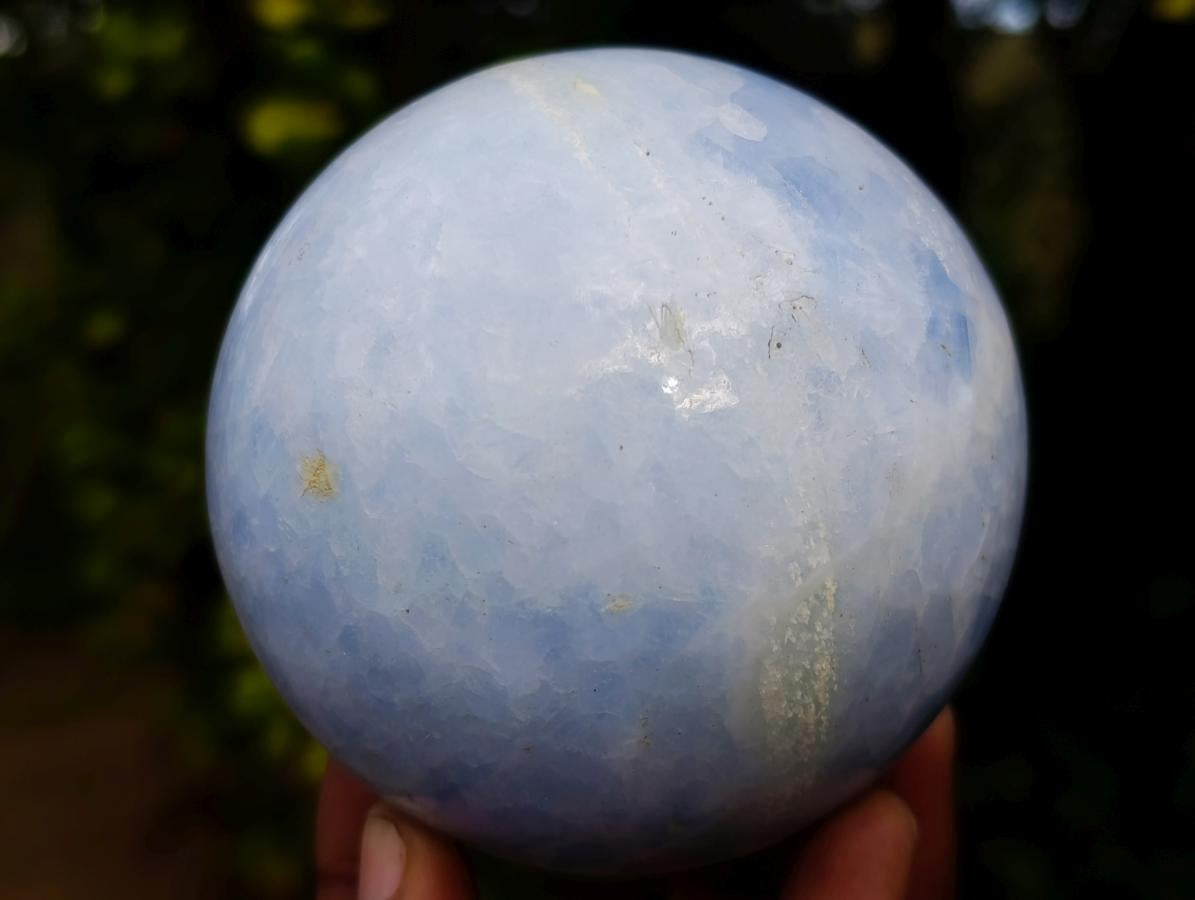 Polished Blue Calcite Spheres x 2 From Madagascar - Toprock Gemstones and Minerals 