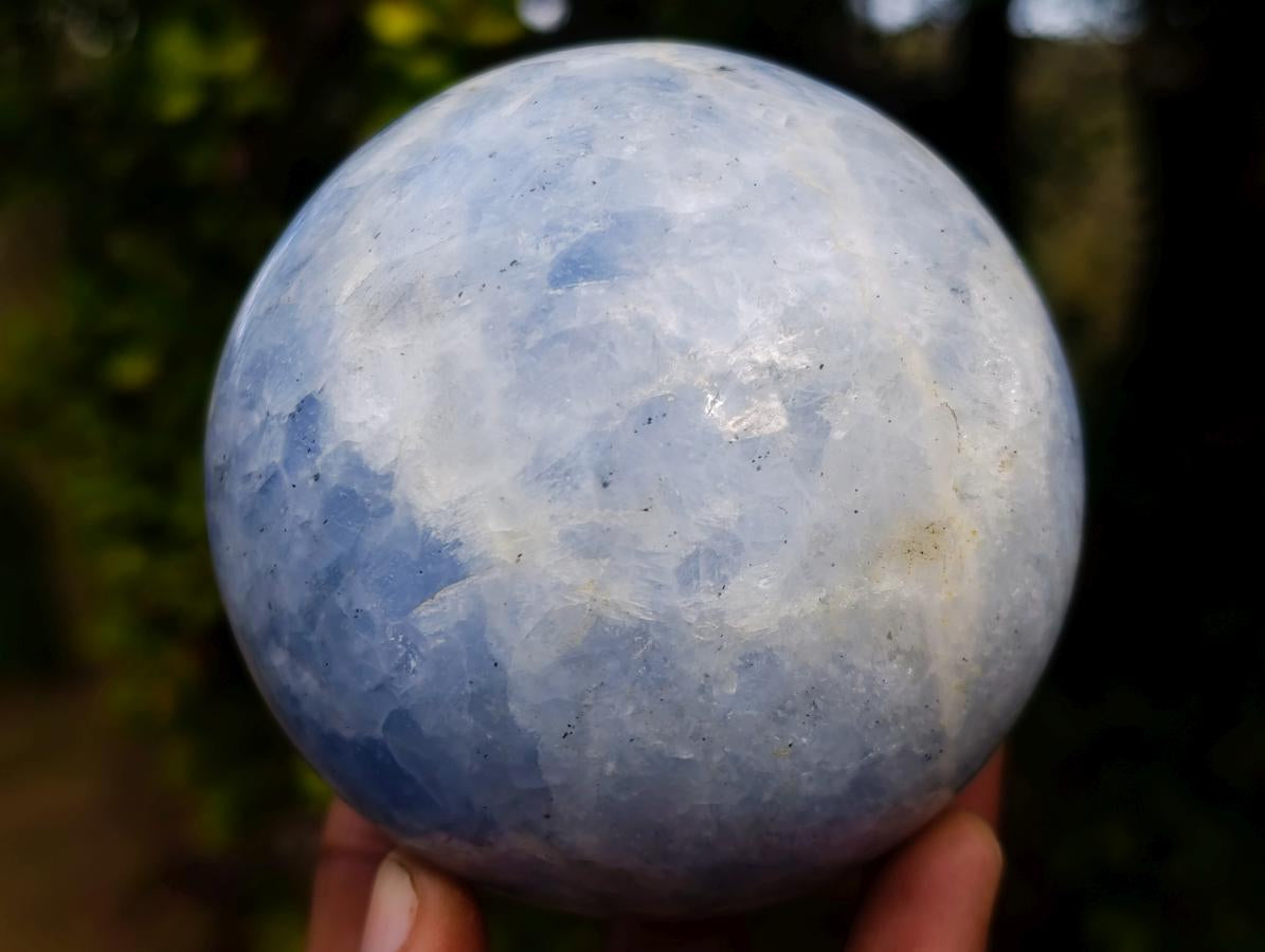 Polished Blue Calcite Spheres x 2 From Madagascar - Toprock Gemstones and Minerals 