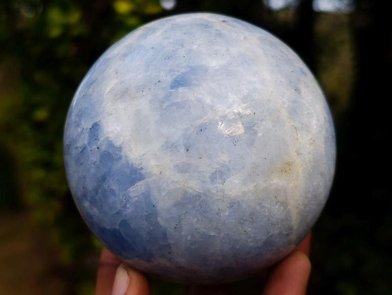 Polished Blue Calcite Spheres x 2 From Madagascar - Toprock Gemstones and Minerals 