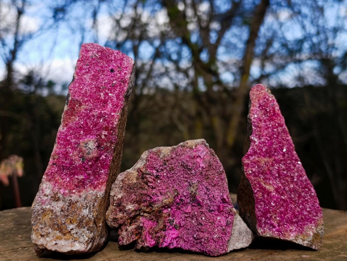 Natural Salrose Cobaltoan Dolomite Specimens x 3 From Kakanda, Congo - Toprock Gemstones and Minerals 