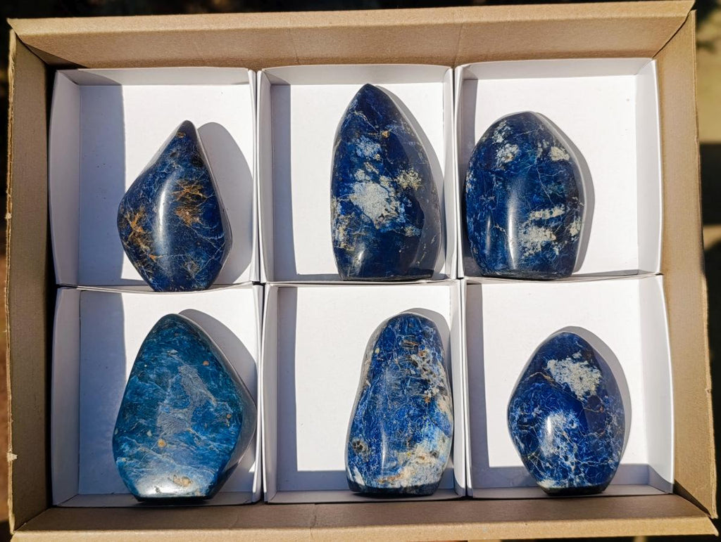 Polished Dumortierite Standing Display Pieces x 6 From Madagascar - Toprock Gemstones and Minerals 