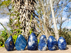 Polished Dumortierite Standing Display Pieces x 6 From Madagascar - Toprock Gemstones and Minerals 