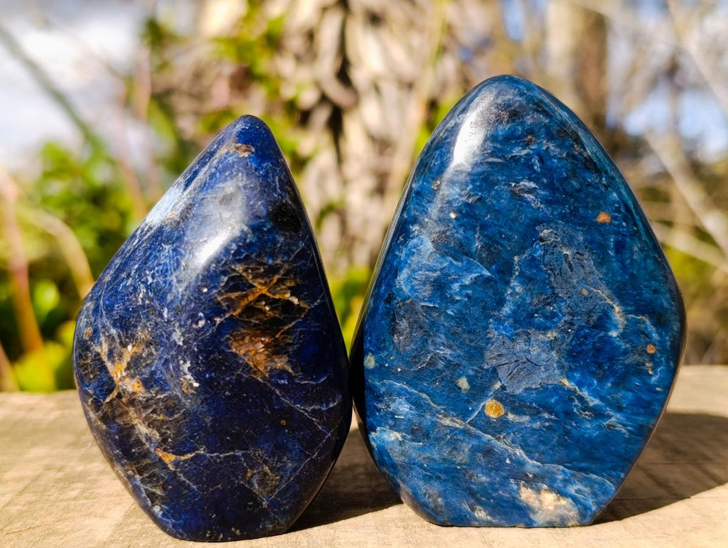 Polished Dumortierite Standing Display Pieces x 6 From Madagascar - Toprock Gemstones and Minerals 
