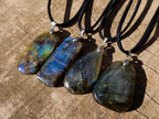 Hand Made Labradorite Necklaces x 12 From Madagascar - Toprock Gemstones and Minerals 