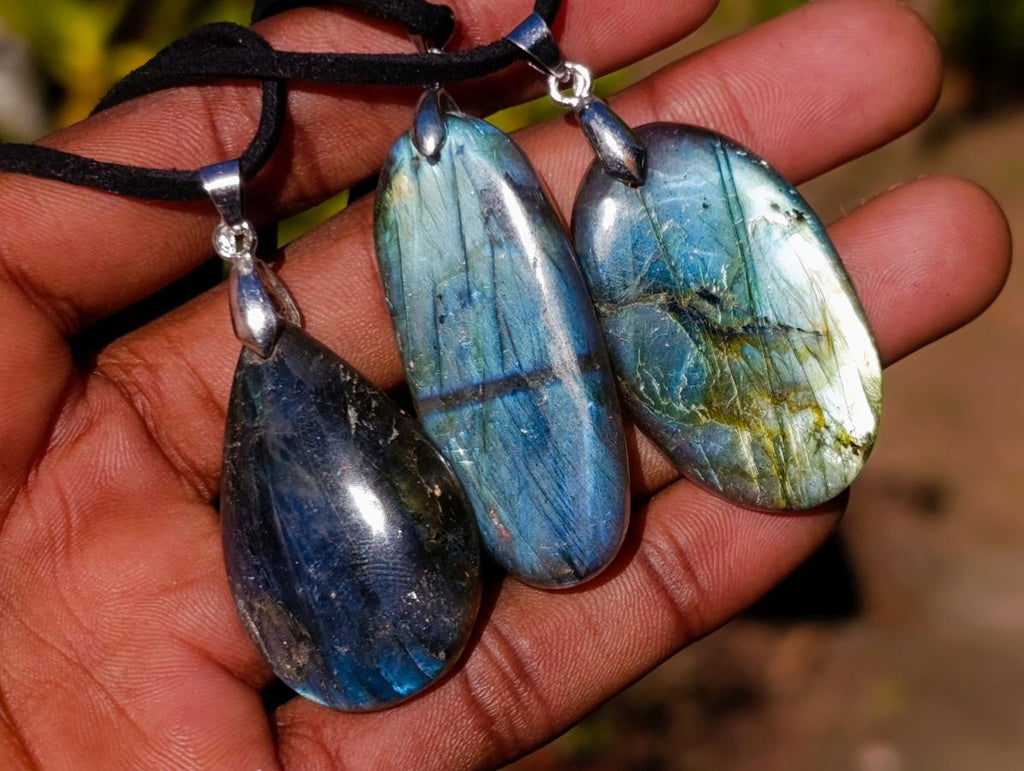 Hand Made Labradorite Necklaces x 12 From Madagascar - Toprock Gemstones and Minerals 