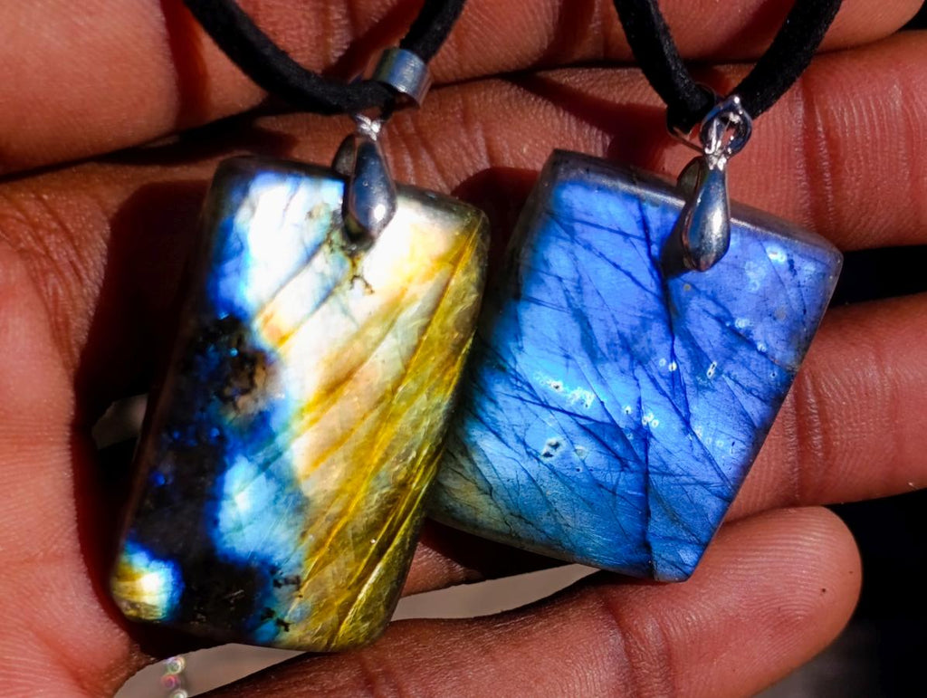 Hand Made Labradorite Necklaces x 12 From Madagascar - Toprock Gemstones and Minerals 
