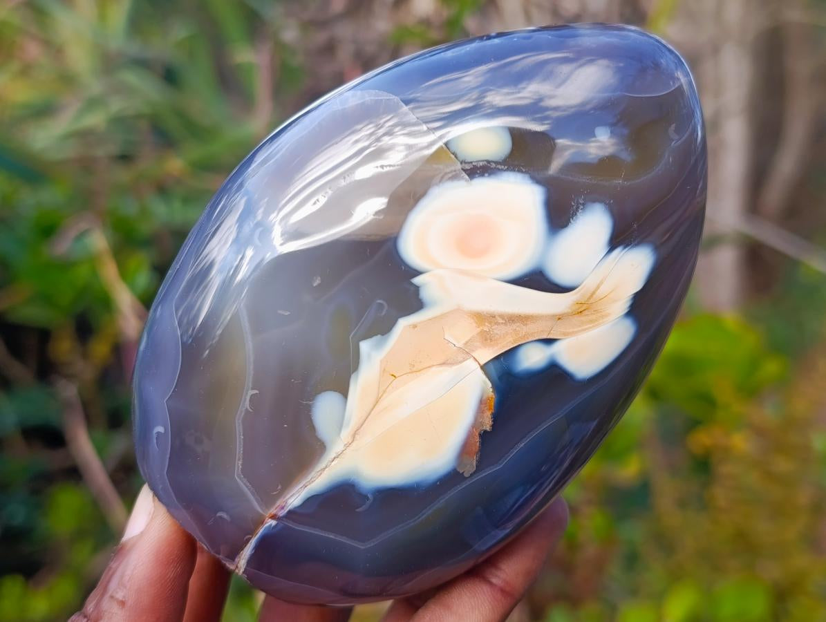 Polished Snow Orca Agate Standing Display Pieces x 3 From West Coast, Madagascar - Toprock Gemstones and Minerals 