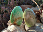 Polished Green Fluorite Standing Display Pieces x 2 From Madagascar - Toprock Gemstones and Minerals 