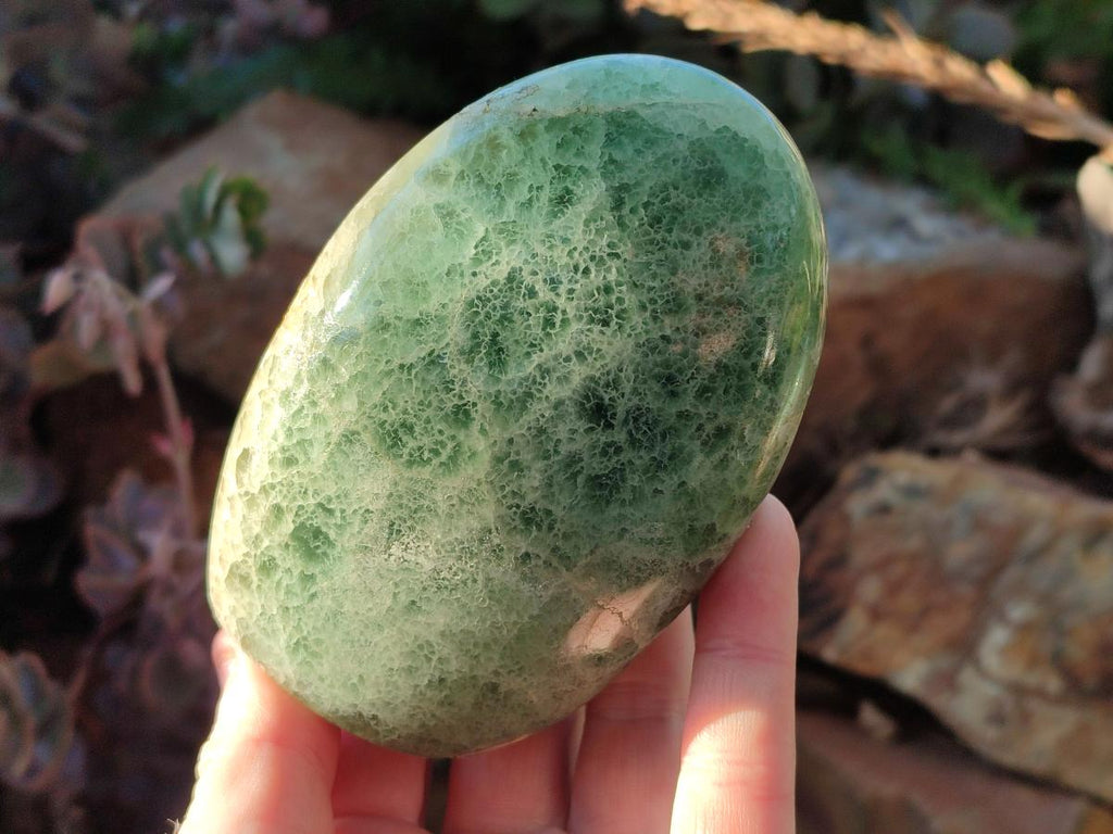 Polished Green Fluorite Standing Display Pieces x 2 From Madagascar - Toprock Gemstones and Minerals 