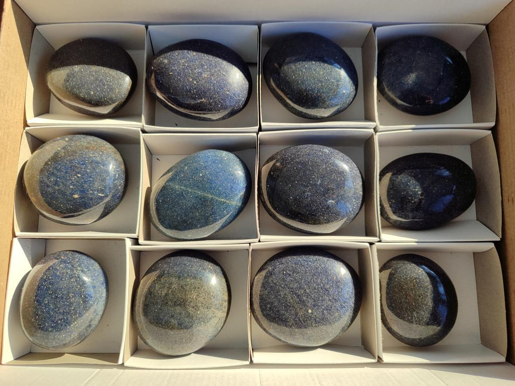 Polished Lazulite Galets x 12 From Madagascar - Toprock Gemstones and Minerals 
