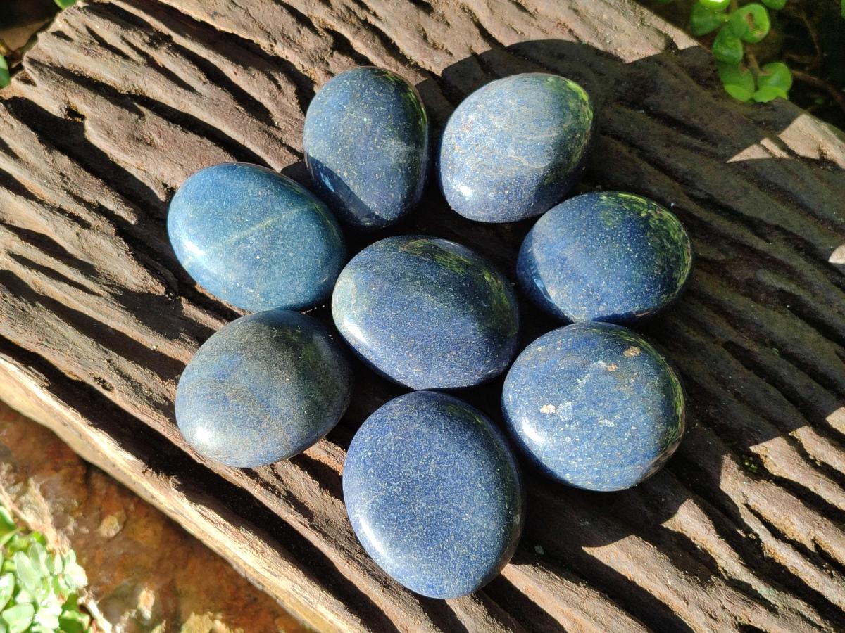 Polished Lazulite Galets x 12 From Madagascar - Toprock Gemstones and Minerals 