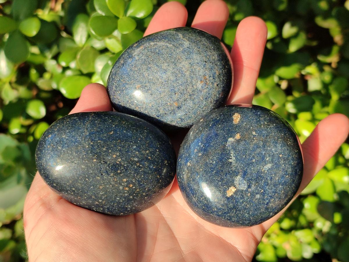 Polished Lazulite Galets x 12 From Madagascar - Toprock Gemstones and Minerals 