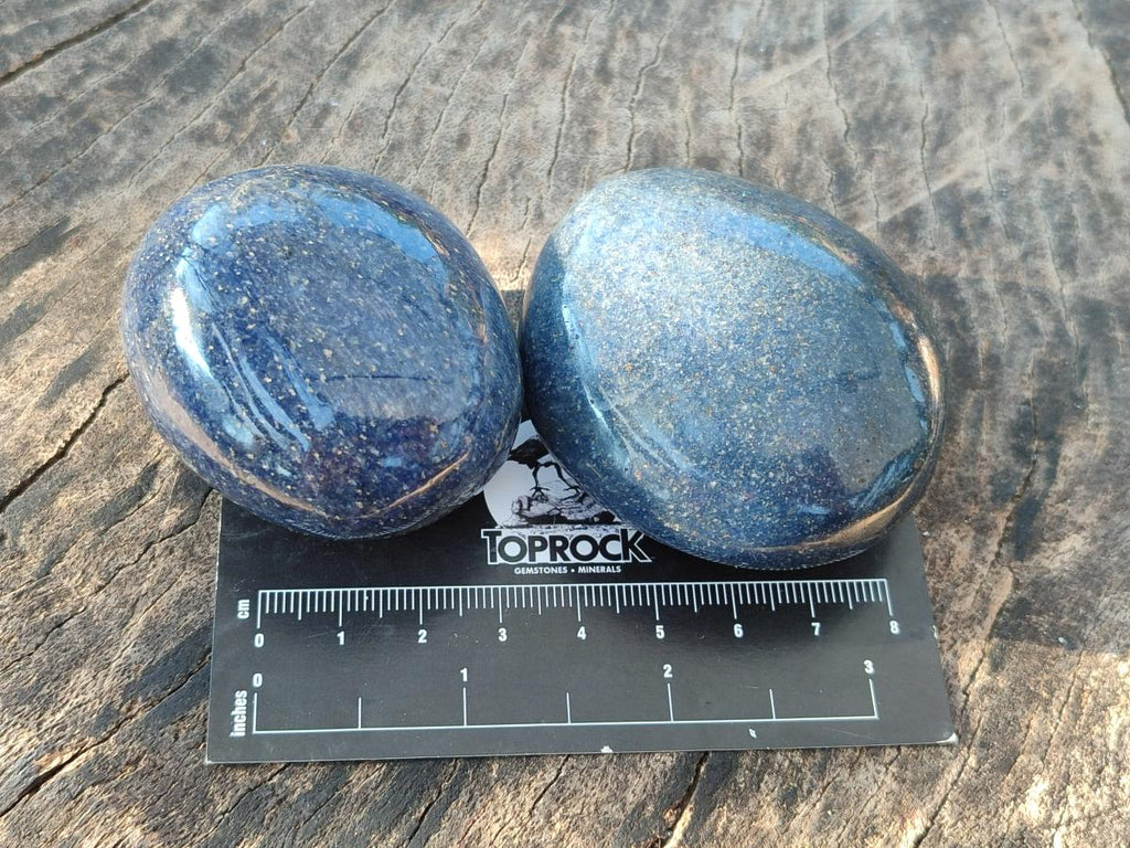 Polished Lazulite Galets x 12 From Madagascar - Toprock Gemstones and Minerals 