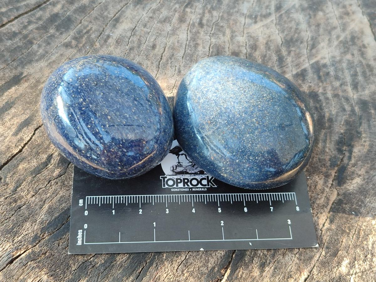 Polished Lazulite Galets x 12 From Madagascar - Toprock Gemstones and Minerals 