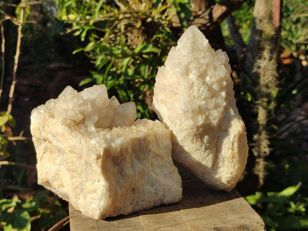 Natural Cascading "Anananas" Candle Quartz Crystal Clusters x 3 From Antsirabe, Madagascar - Toprock Gemstones and Minerals 