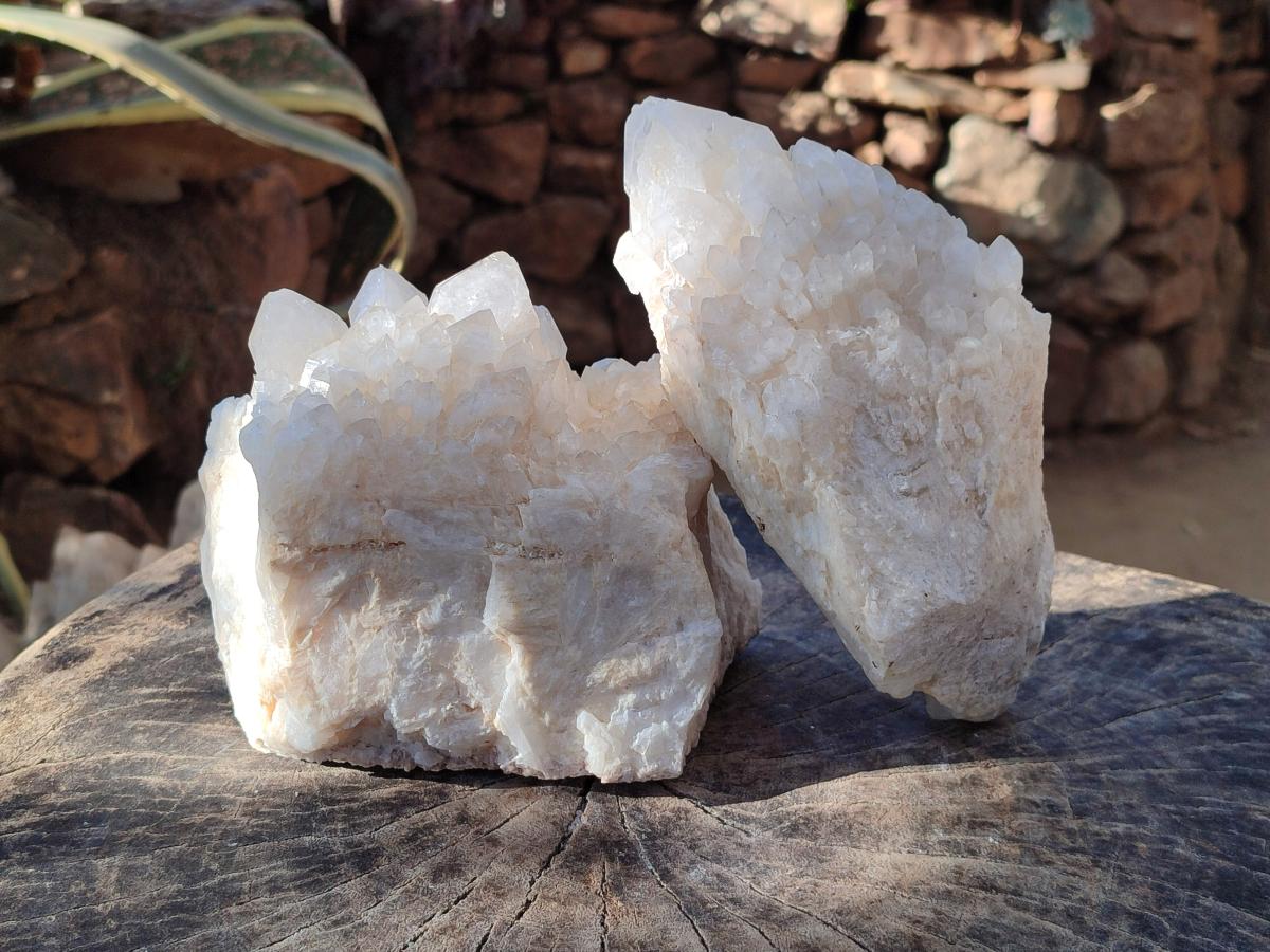 Natural Cascading "Anananas" Candle Quartz Crystal Clusters x 3 From Antsirabe, Madagascar - Toprock Gemstones and Minerals 