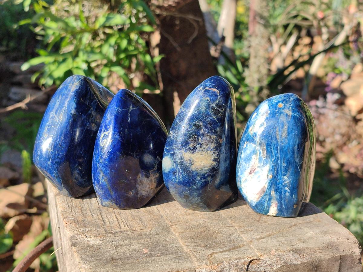 Polished Dumortierite Standing Display Pieces x 4 From Madagascar - Toprock Gemstones and Minerals 