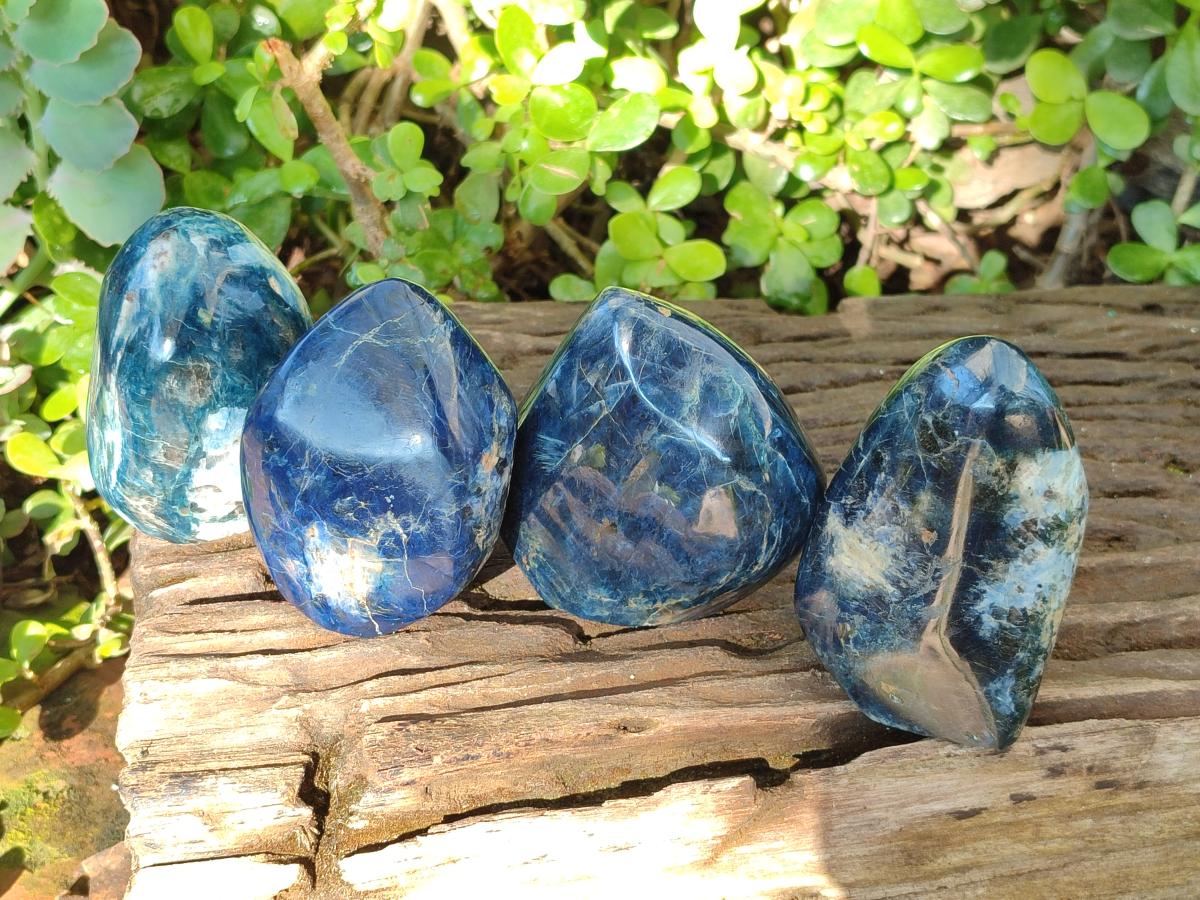 Polished Dumortierite Standing Display Pieces x 4 From Madagascar - Toprock Gemstones and Minerals 