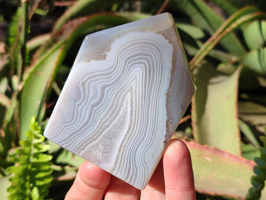 Polished Banded Agate House Shaped Slices x 6 From Madagascar - Toprock Gemstones and Minerals 