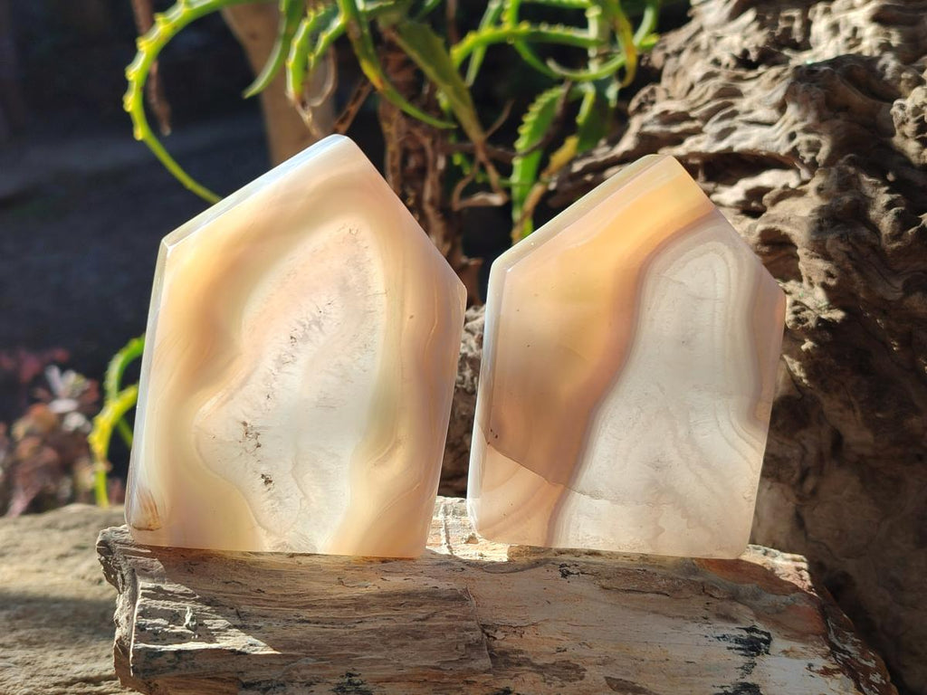 Polished Banded Agate House Shaped Slices x 6 From Madagascar - Toprock Gemstones and Minerals 