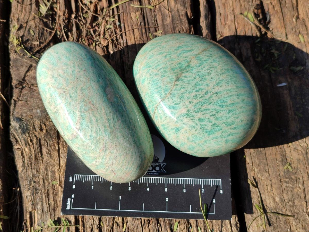 Polished Large Amazonite Free Forms x 12 From Zimbabwe - Toprock Gemstones and Minerals 