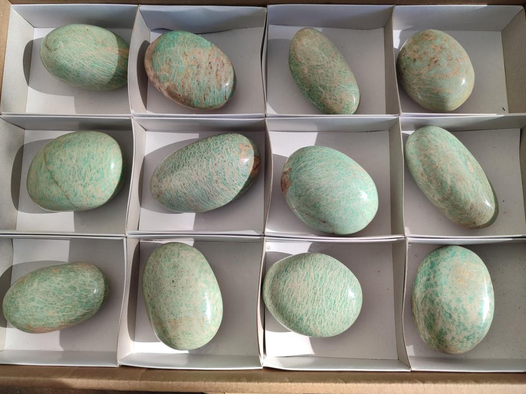 Polished Large Amazonite Free Forms x 12 From Zimbabwe - Toprock Gemstones and Minerals 