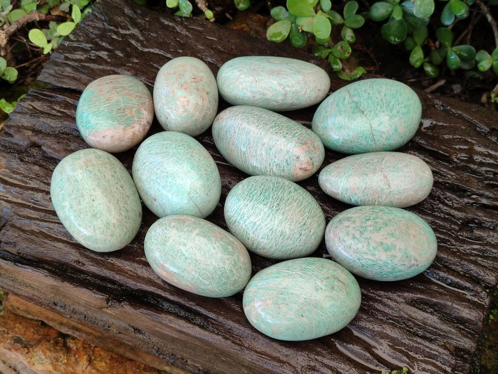 Polished Large Amazonite Free Forms x 12 From Zimbabwe - Toprock Gemstones and Minerals 