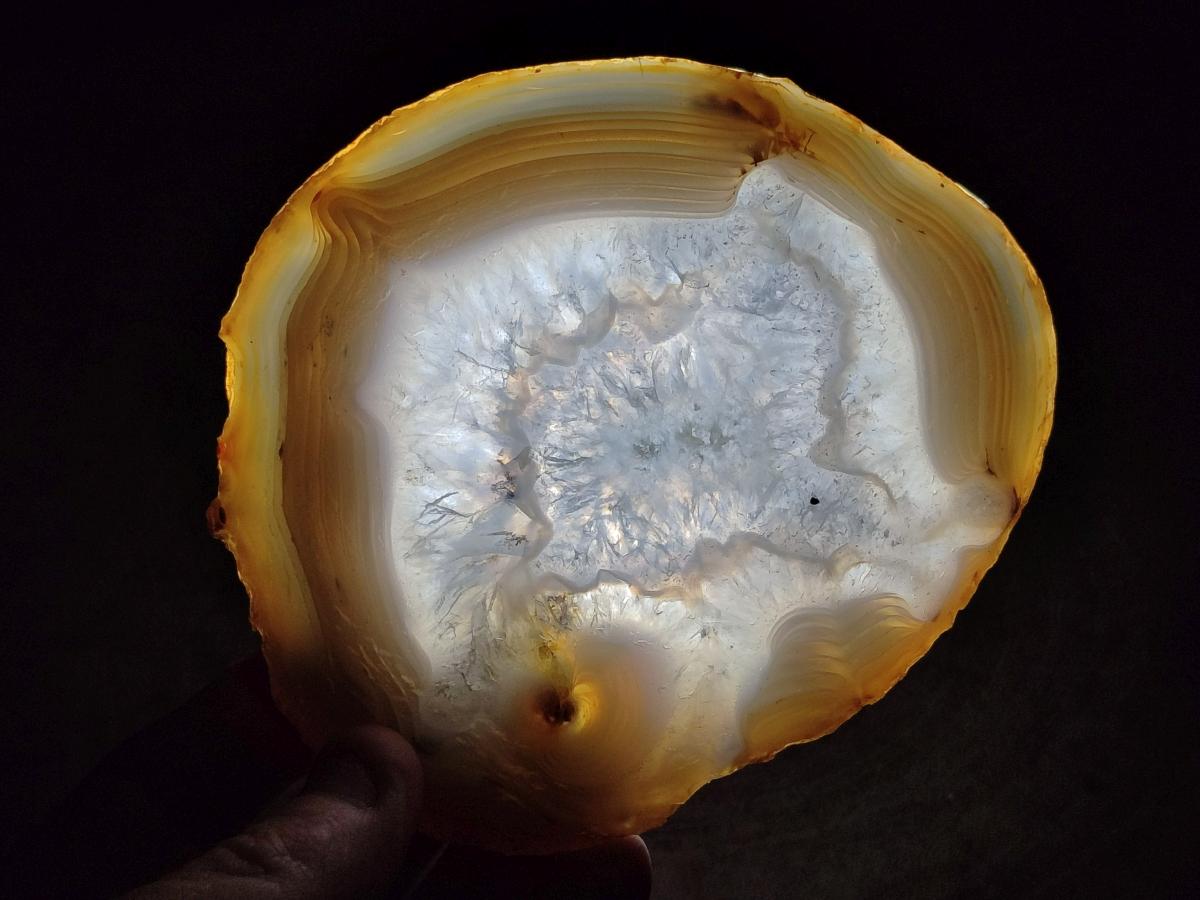Polished and Natural Banded Agate Slices with Natural Edging x 5 From Madagascar - Toprock Gemstones and Minerals 