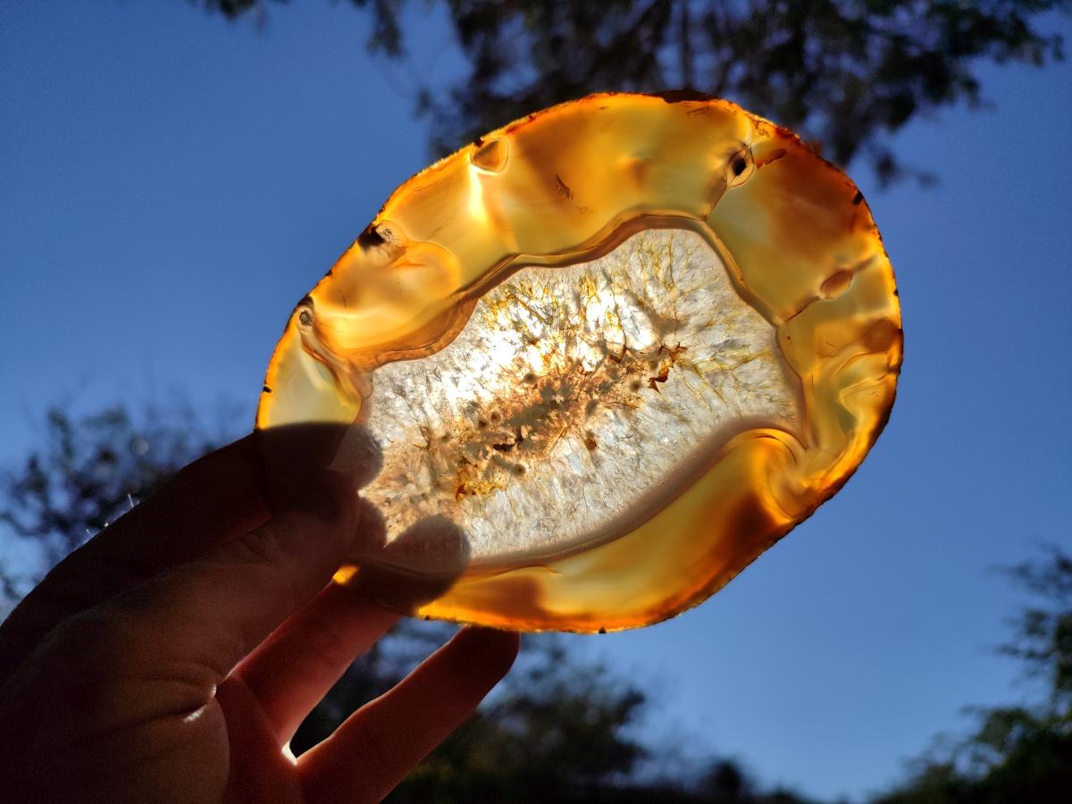 Polished and Natural Banded Agate Slices with Natural Edging x 5 From Madagascar - Toprock Gemstones and Minerals 