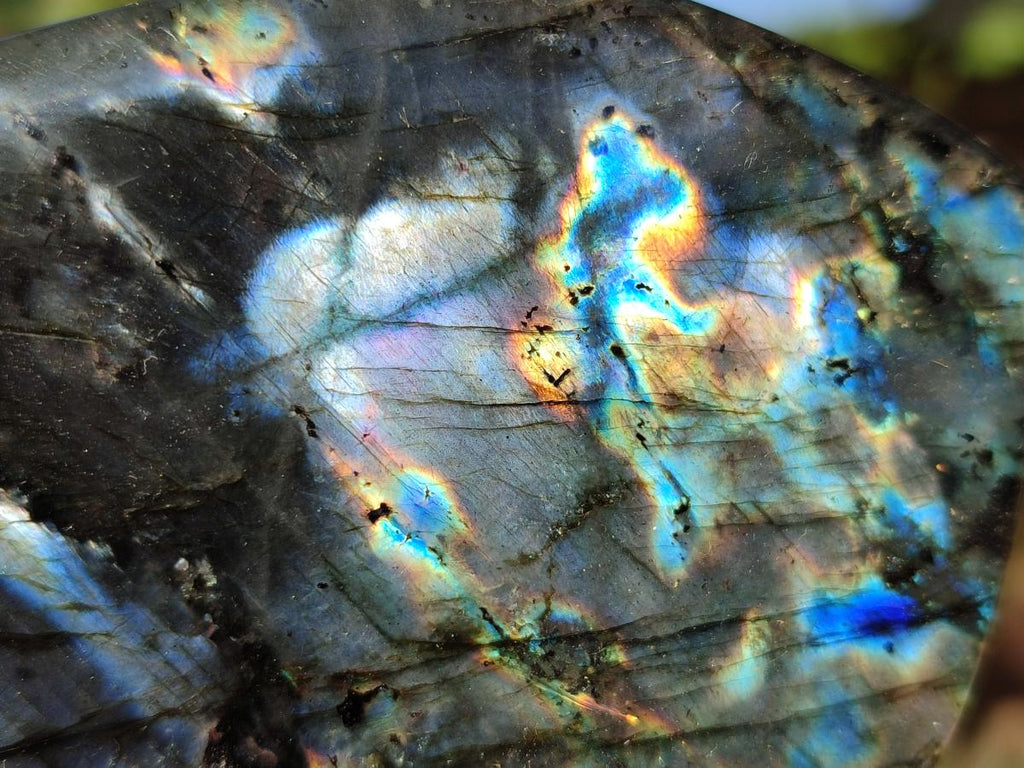 Polished Spectrolite Labradorite Standing Display Pieces x 3 From Madagascar - Toprock Gemstones and Minerals 