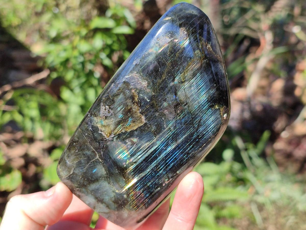 Polished Spectrolite Labradorite Standing Display Pieces x 3 From Madagascar - Toprock Gemstones and Minerals 