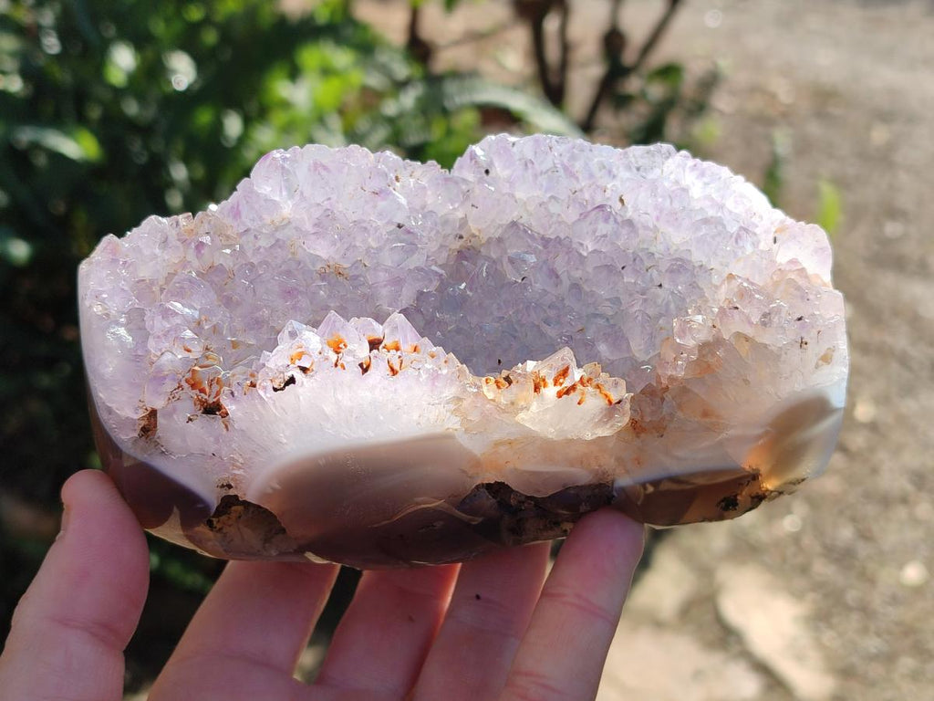 Polished and Natural Agate Nodules with Crystalline Geode Centres x 5 From Maintirano, Madagascar - Toprock Gemstones and Minerals 
