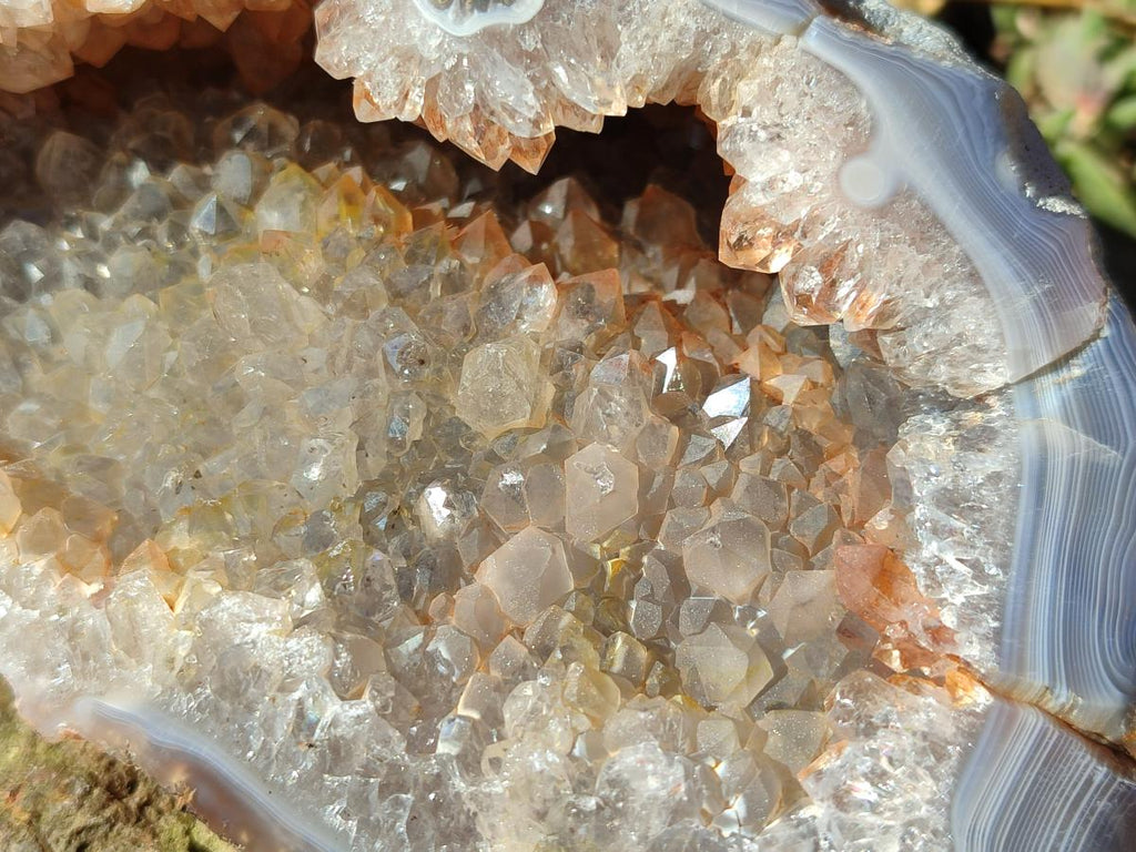 Polished and Natural Agate Nodules with Crystalline Geode Centres x 5 From Maintirano, Madagascar - Toprock Gemstones and Minerals 