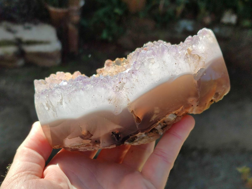 Polished and Natural Agate Nodules with Crystalline Geode Centres x 5 From Maintirano, Madagascar - Toprock Gemstones and Minerals 