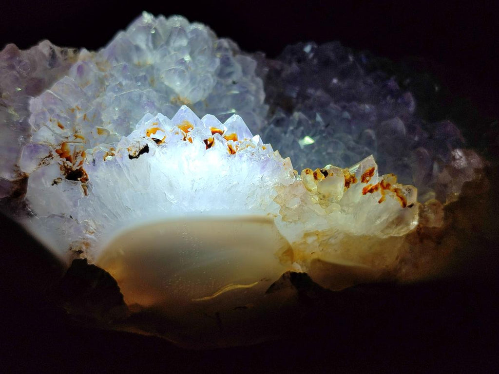 Polished and Natural Agate Nodules with Crystalline Geode Centres x 5 From Maintirano, Madagascar - Toprock Gemstones and Minerals 