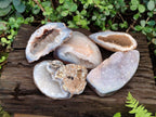 Polished and Natural Agate Nodules with Crystalline Geode Centres x 5 From Maintirano, Madagascar - Toprock Gemstones and Minerals 